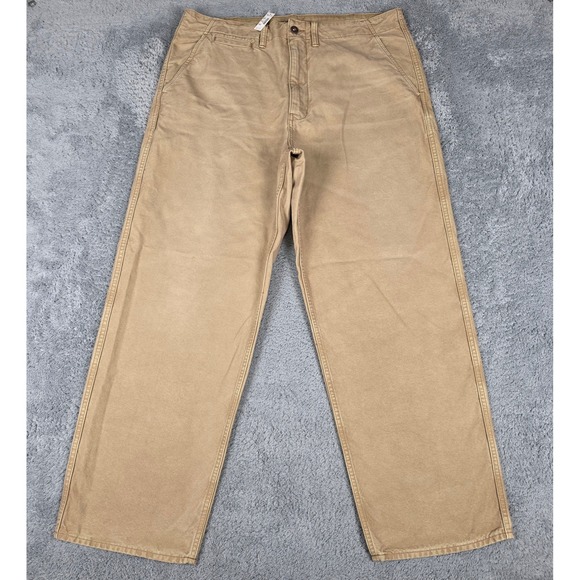 Madewell Other - Madewell The Canvas Utility Pants Mens 36x30 Khaki Tan Cotton Straight Leg NWT